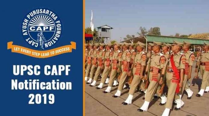 UPSC CAPF Recruitment 2019 BSF CRPF CISF ITBP SSB– Apply Online for 323 Vacancies