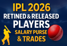 IPL 2026 retained and released players list