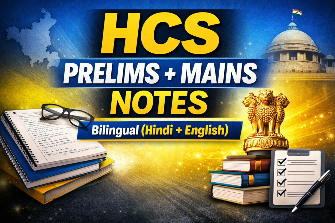HCS Prelims + Mains Notes